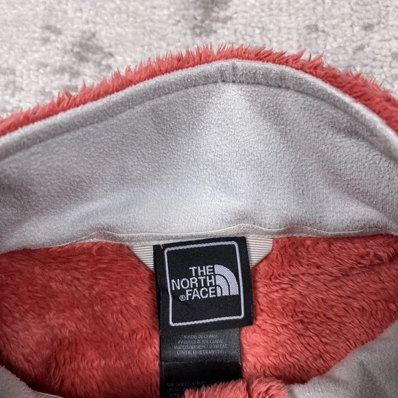 The North Face Osito Jacket Mock Neck Shaggy Coral Zip Fleece Women’s Medium - Picture 3 of 7